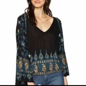 Free People Dolman Medallion Printed Long Sleeve Top -Size X-Small